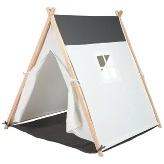 My Baby Lou Spielzelt , Creme, Dunkelgrau , Holz, Textil , Kiefer , massiv , 100x110x100 cm , Fsc, AZO-frei, EN 71 , Spielzeug, Kinderzelte