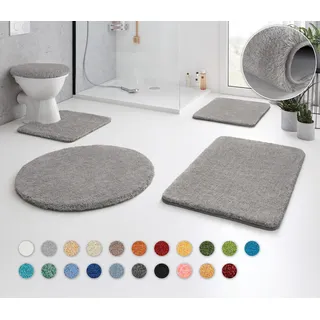 Kleine Wolke Badematte »RELAX« Höhe 30 mm rutschhemmend beschichtet fußbodenheizungsgeeignet Badteppich, Uni Farben, rechteckig, rund & als Set erhältlich, grau