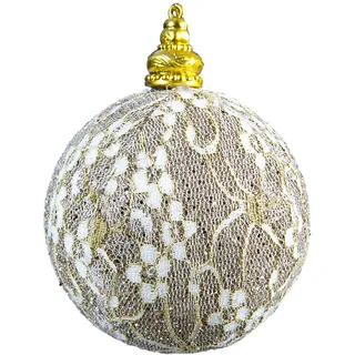 Eurofirany SW/B/JANE/1-2 Weihnachtskugeln, Plastik, beige, 10.0 x 10.0 x 10.0 cm