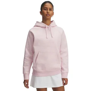 Under Armour Damen Rival Fleece Hoodie, Kapuzen Pulli mit Kängurutasche, weiches und warmes Sweatshirt mit Kapuze, locker sitzender Hoodie für Frauen,Prime Pink Light Heather / / Prime Pink,XL