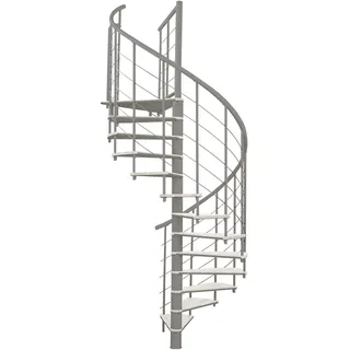 Minka Spindeltreppe Fusion Ø 160 cm Grau-Weiß Raumhöhe bis 295 cm