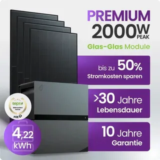 Tepto 2000W Balkonkraftwerk Premium mit FoxEss Avocado 22 Pro¬†4,22kWh Speicher