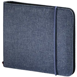 Hama CD-Tasche Up to Fashion (Mappe zur Aufbewahrung von 24 CDs/DVDs/Blue-Rays, antistatische Einschub-Hüllen) blau