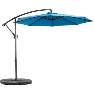 Oxeza Ampelschirm 294/294/250 cm Dunkelblau (Keine Basis) , Metall , Mode , 294x294 cm , Sonnenschutz, Ampelschirme