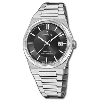 Festina Herrenuhr Edelstahl silber Festina Swiss made Armbanduhr UF20034/4