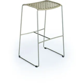 Weishäupl Slope Barhocker Edelstahl pulverbeschichtet Kordelgeflecht