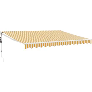 vidaXL Elektrische Markise mit Kurbel Gelb und Weiß 4x3 m - Gelb, Weiß