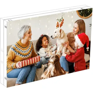 HIIMIEI Acryl Bilderrahmen 13x18cm, Magnetischer Fotorahmen Doppelseitiger Display-Block Rahmenloser Foto-Bilderrahmen Transparent