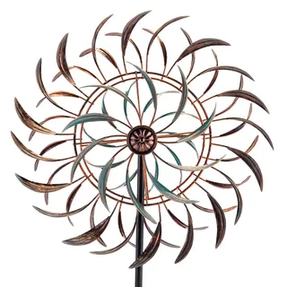 VEWOGARDEN Große Outdoor-Metall-Windspiele, um 360 Grad drehbar, Windskulptur, Hofkunst, Dekoration für Terrasse, Rasen und Garten, 168 x 40 cm