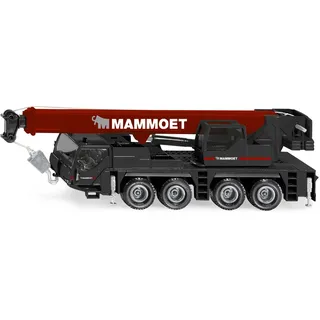 Siku 2112 Mammoet Mobilkran, Rot/Schwarz | Spielzeug-Kran für Kinder und Sammler, Mit ausziehbarem Teleskoparm und beweglichem Kranhaken, Metall-Karosserie
