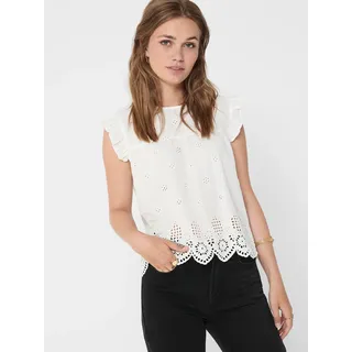 Only ONLSILLA LIFE S/L FRILL TOP Weiß M