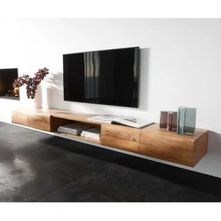 DeLife New Live-Edge Lowboard 240 cm Braun/Hellbraun Holz