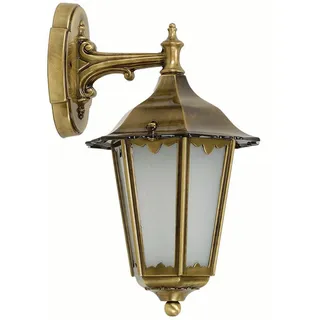 Außen Lampe Messing IP43 H:35cm Rustikal SITIA Laterne Wand Terrasse Haus Hof