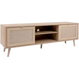 Finori Bali 56A TV-Board 150 x 52 x 40 cm Beige/Rafia Geflecht Holzwerkstoff