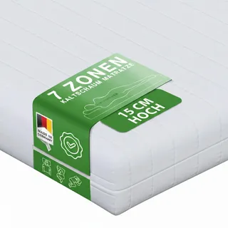 Schlaftroll 7-Zonen Kaltschaummatratze 200 x 200 , Weiß , Textil , H2 + H3 , Füllung: Kaltschaum , Rechteckig , 200x200 cm , Oeko-Tex® Standard 100 , Bezug abnehmbar/waschbar, wendbar, Wendematratze, für Hausstauballergiker geeignet, schadstoffgeprüft, aktive Schulterzone , Schlafzimmer, Matratzen, Kaltschaummatratzen