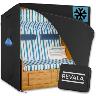 REVALA® Strandkorb Schutzhülle Winterfest | Abdeckung Strandkorb 2 sitzer | Strandkorbhülle 155 x 90 x 160 | UV-beständige Hülle Strandkorb wasserdicht aus 600D Oxford | Inklusive Aufbewahrungstasche