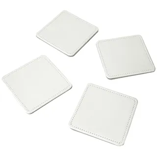 KitchenCraft CreativeTops Kunstleder Untersetzer Gläser, Platzdeckchen Set, Glasuntersetzer, 4 Premium Untersetzer Platzdecken, Bierdeckel für Gläser und Tassen, 10 x 10 cm