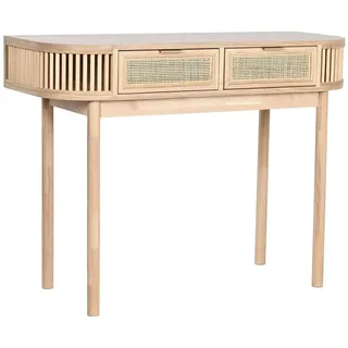 Home ESPRIT Konsolentisch, Gelb, Gold, Rattan, Tanne, 100 x 40 x 76 cm