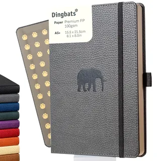 Dingbats* - Tierwelt Notizbuch A5 Blanko - Hardcover aus veganem Leder für Arbeit, Reisen, Uni - mit elastischem Verschlussband