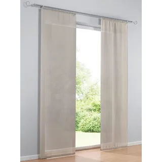 Schiebegardine HEINE HOME Gr. 1, grau (taupe), B:60cm H:145cm, Polyester, Gardinen, Schiebegardine