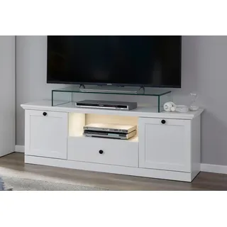 Lowboard HOME AFFAIRE "Örebro", weiß, Sideboards, Lowboard, Kommode, zeitloser Landhausstil, mit Vollauszug, Beleuchtung optional