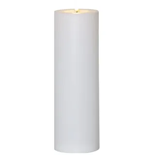 Star LED Kerze Flamme Rak – Weiße Outdoor-Kerze mit realistischer Flamme, Dämmerungssensor & 6h-Timer, 32,5 cm, IP44 wetterfest, batteriebetrieben, für Innen & Außen