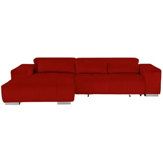 Livetastic Ecksofa , Rot , Metall , Uni , Ottomane links, L-Form , 307x186 cm , Made in Eu , elektrischer Sitzvorzug , Wohnzimmer, Sofas & Couches, Wohnlandschaften, Ecksofas