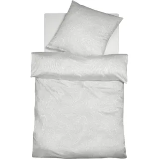 Bettwäsche FLEURESSE "Provence Prestige 344104", grau (silbergrau), B/L: 155cm x 220cm, 1 Stk., 1 Stk., Halbleinen, B/L: 80cm x 80cm, 2 Stk., Halbleinen, Obermaterial: 70% Baumwolle, 30% Leinen, Bettwäsche, Bettwäsche