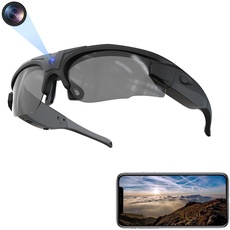 Hereta Wifi Kamera Sonnenbrille Sport HD 4K Videoaufnahme Brille DVR Brille mit UV400 Schutz Polarisierte Gläser für Outdoor-Sport Unterstützt iOS & Android Unterstützt bis zu 256G TF-Karte