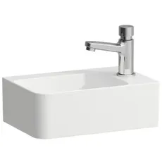 Laufen VAL Handwaschbecken, 1 Hahnloch rechts, mit Überlauf, 340x220mm, H815280, Farbe: Weiß mit LCC Active