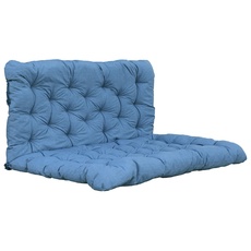 Ambientehome Palettenkissen inkl. Rückenteil Sitz/120 x 80 cm, Rücken 120 x 60 cm, blau/grau