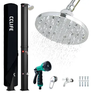 CCLIFE Solardusche 40L mit Handbrause Solar Gartendusche Pooldusche Regendusche Außendusche Pooldusche Garten Brause warmes Wasser