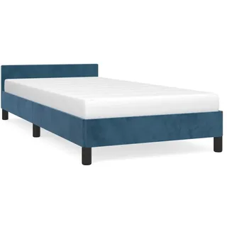 vidaXL Bettgestell ohne Matratze Dunkelblau 80x200 cm Samt - Blau