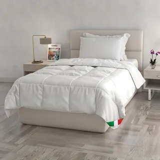 Italian Bed Linen Sommerdecke Prestige, leichte Bettdecke für Doppelbett, atmungsaktiv, gefütterte Tagesdecke für französisches Bett, 100 % in Italien hergestellt, maschinenwaschbar (französisches Bett, 200 x 200 cm)