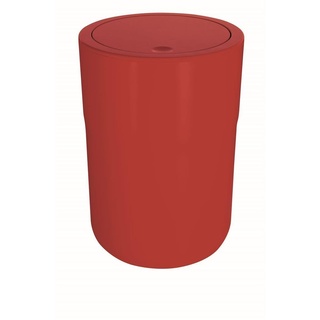 Spirella Design Kosmetikeimer Cocco mit Extra Ring für Müllbeutel Treteimer Schwingdeckeleimer Abfallbehälter mit Schwingdeckel 5 Liter (ØxH): 19 x 26 cm Rot