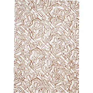 Novel Wollteppich , Rostfarben , Textil , Abstraktes , rechteckig , 80x150 cm , Care & Fair, AZO-frei, Handmade in India , leicht zusammenrollbar , Teppiche und Böden, Teppiche, Schafwollteppiche