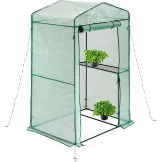 Relaxdays Foliengewächshaus Kunststoff Grün PE 0 mm 1,19 m2