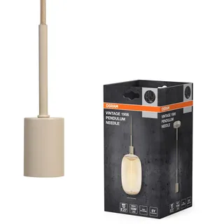 Osram Vintage Pendelleuchte, beige, individuelle Lichtszenarien, Edelstahl, ideal für Wohnräume, modernes Design, Vintage-Appeal, 2m Textilkabel, 100 mm Durchmesser, einfache Montage