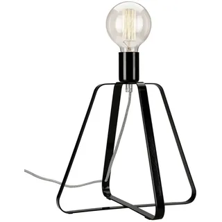 Metall Tischleuchte LEOSIA Schwarz 31cm hoch modernes Design E27 Tischlampe