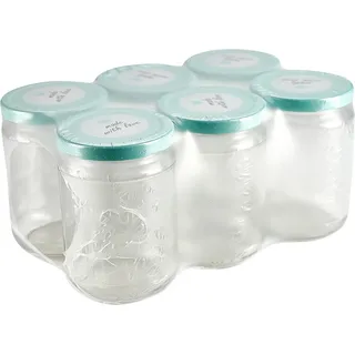 Einmachgläser 390 ml mit Schraubdeckel 6er Pack