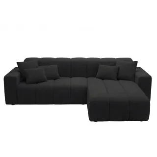 GRAINGOLD Eckcouch Polyester 4-Sitzer Schwarz