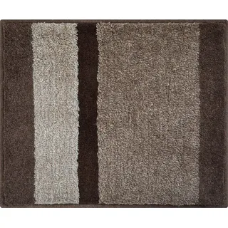 Grund Bidet-Vorleger , Taupe , Textil , Streifen , rechteckig , 50x60 cm , Oeko-Tex® Standard 100, Made in Europe , rutschfest , Heimtextilien, Badtextilien, Badematten