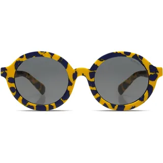 KOMONO Lou JR. Gelber Dschungel Kinder-Runde Sonnenbrille mit UV-Schutz und kratzfesten Gläsern, Für Mädchen und Jungen im Alter von 3-5