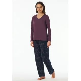 SCHIESSER Schlafanzug Floral Blau 38
