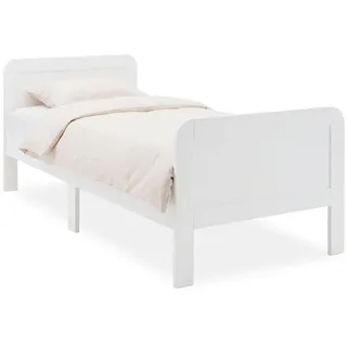 Homestyle4u Holzbett Seniorenbett Weiß , Holz , Kiefer , 90x200 cm , Schlafzimmer, Betten