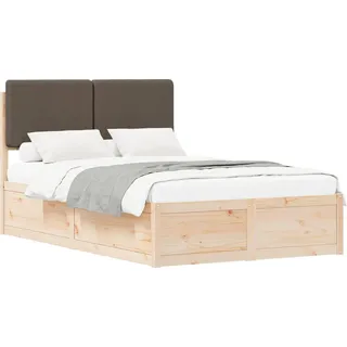 vidaXL Bettgestell mit gepolstertem Kopfteil Taupe 120 x 190 cm - Taupe