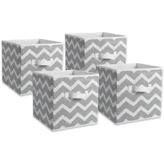 DII Aufbewahrungsbehälter aus Stoff, faltbar, klein, Grau, 4 Stück