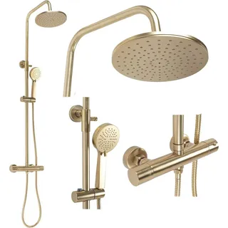 REA duschgarnitur mit Thermostat PAROT BRUSHED GOLD