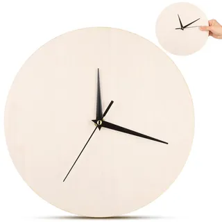 SOLUSTRE Holzwanduhrentafel wanduhr unvollendetes rundes Zifferblatt Bastel-Uhrensockel DIY Basteluhr Blanko-Uhren zum Basteln unvollendete Uhr zum Basteln Uhrensockel aus Holz Beige