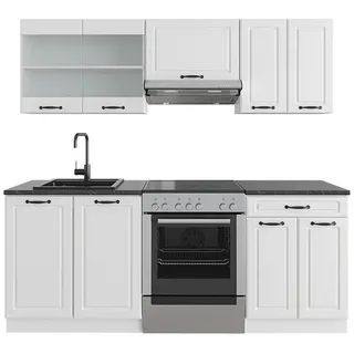 Vicco Küchenzeile R-Line 200 cm Weiß Landhaus